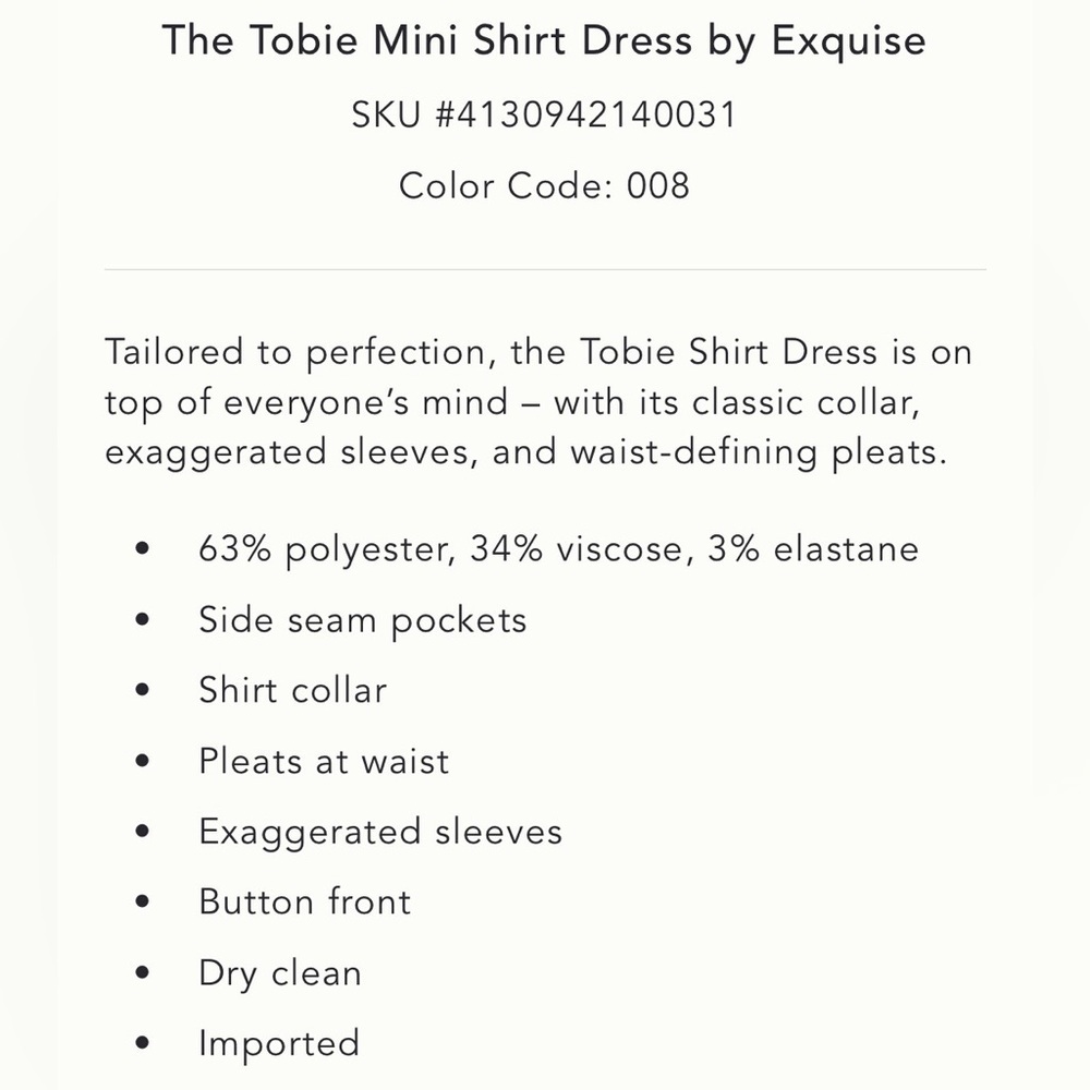 Anthropologie x Exquise Tobie Mini Shirt Dress Size XL NEW - Picture 4 of 13
